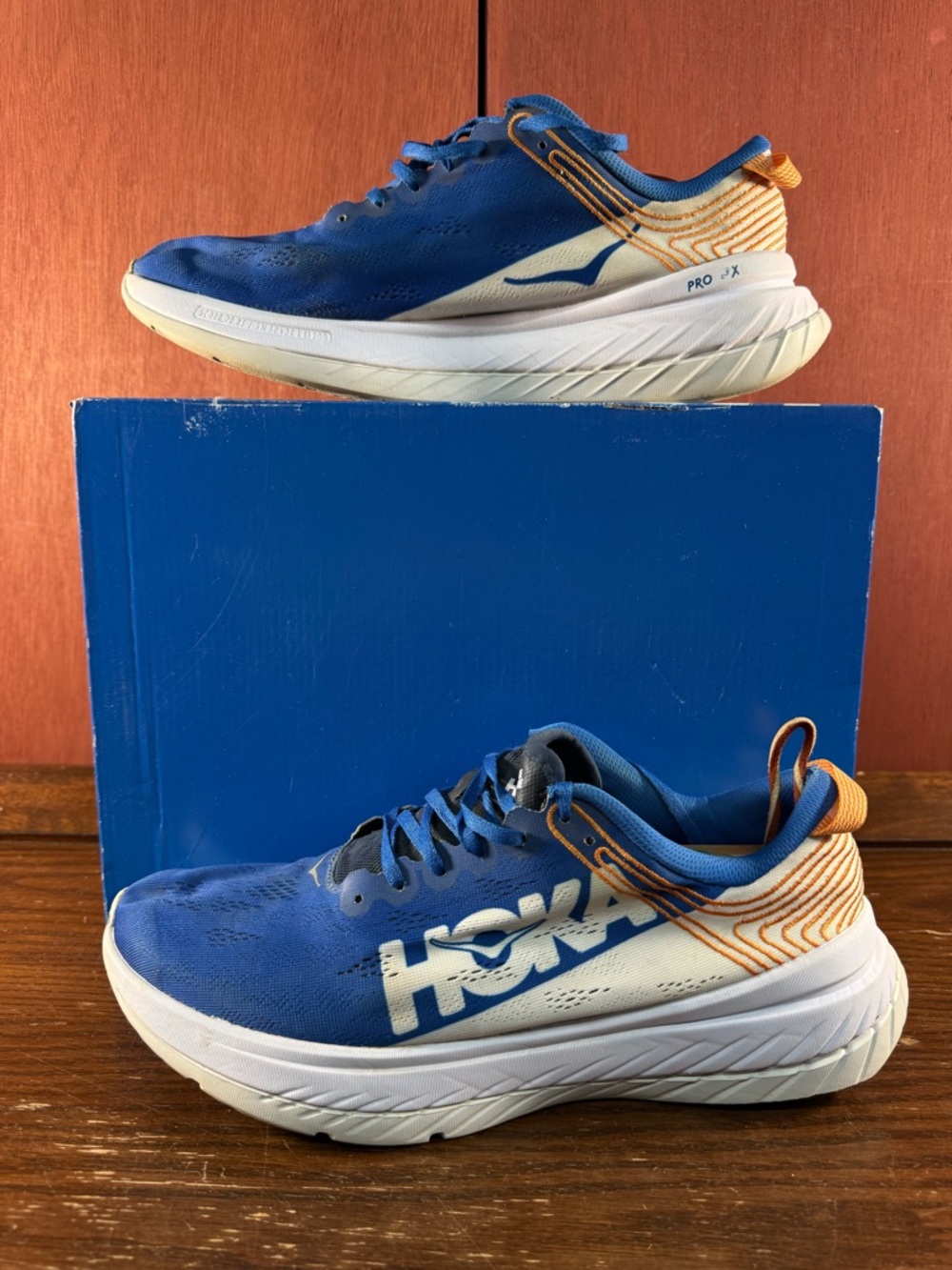 Hoka One One Carbon X Blue/White Men’s Running Shoes Size US 10,5 |1102886 IBWT